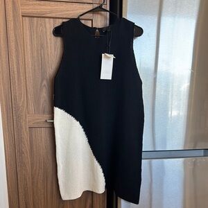 Zara Black and Cream Knit  Dress
